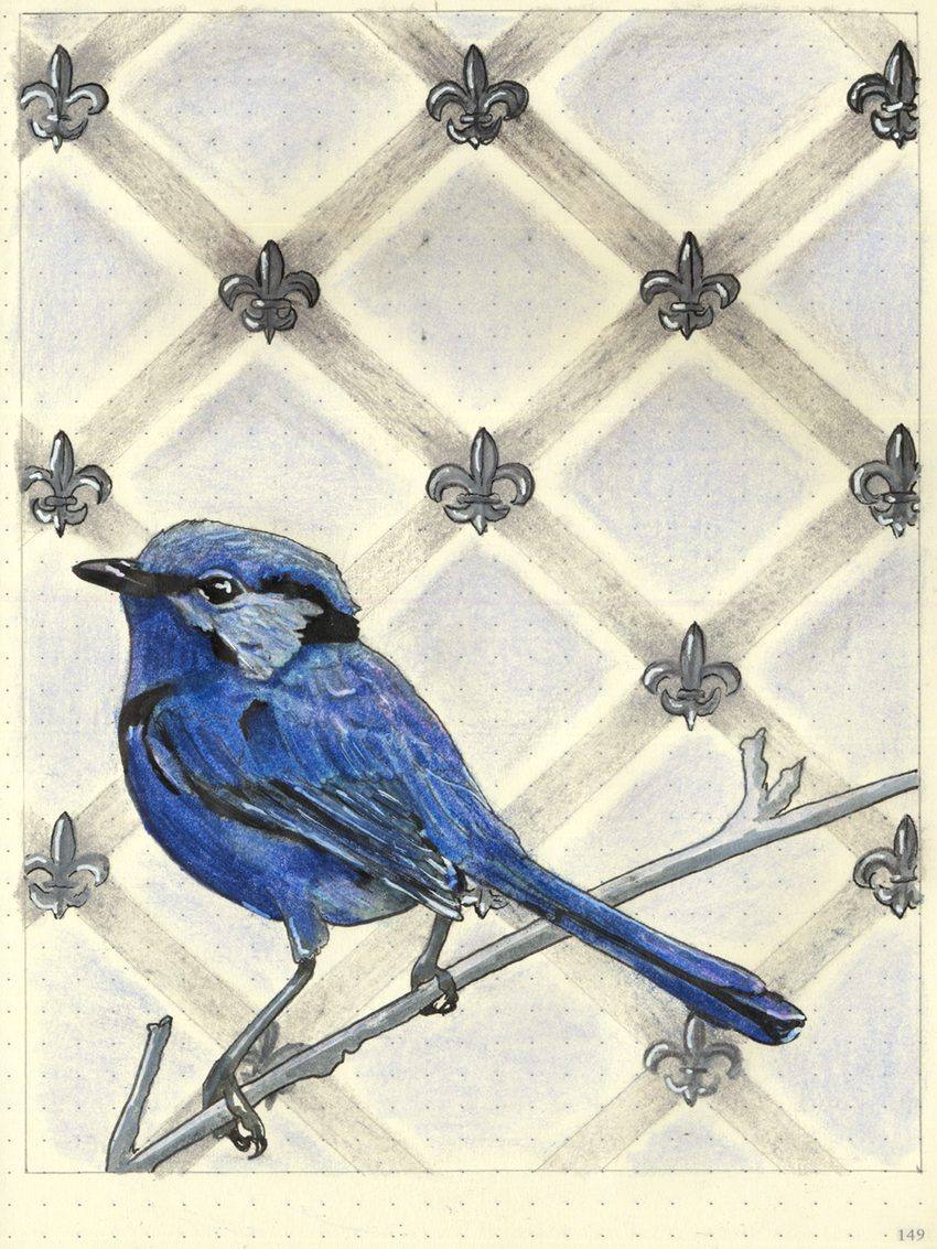Marion, an original colored pencil and mixed media artwork by Michael Lombardi