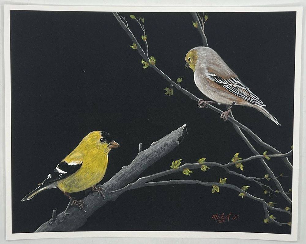 Goldfinch Pair — loose print