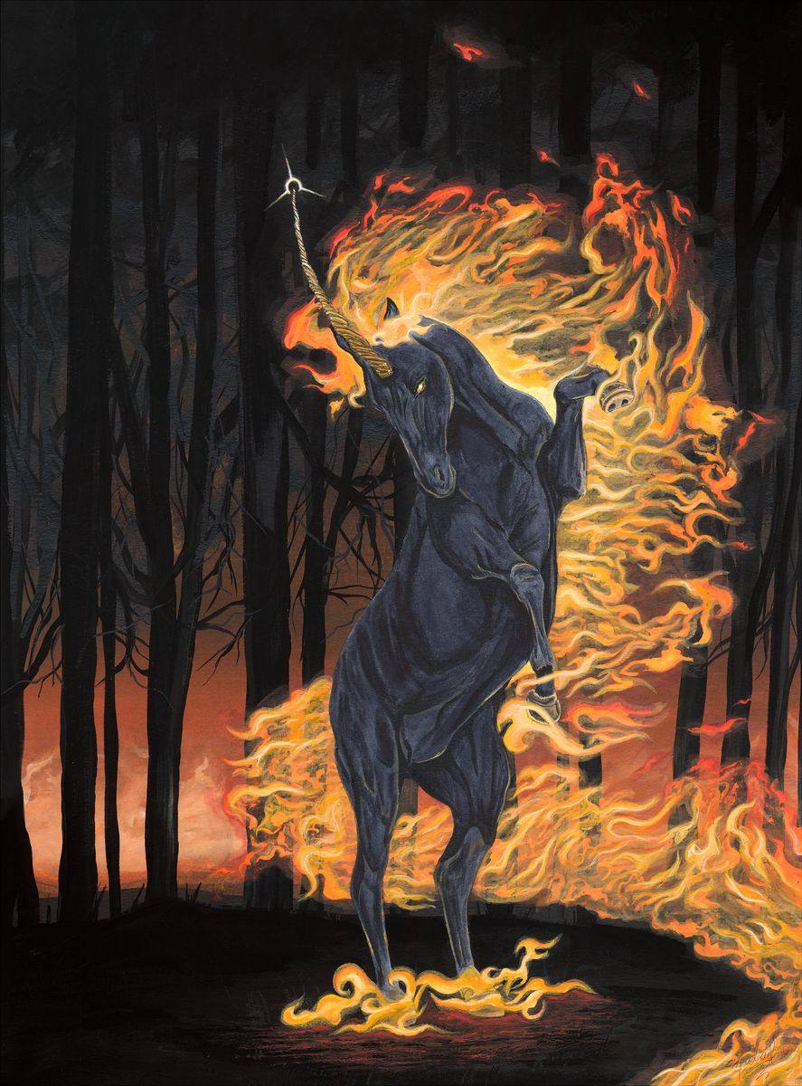 The Nightmare, an original fantasy watercolor painting by Michael Lombardi