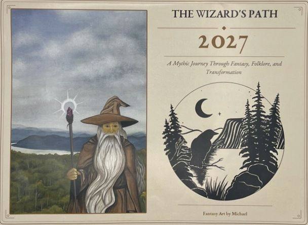 The Wizard's Path 2027 calendar — front cover featuring The Wizard